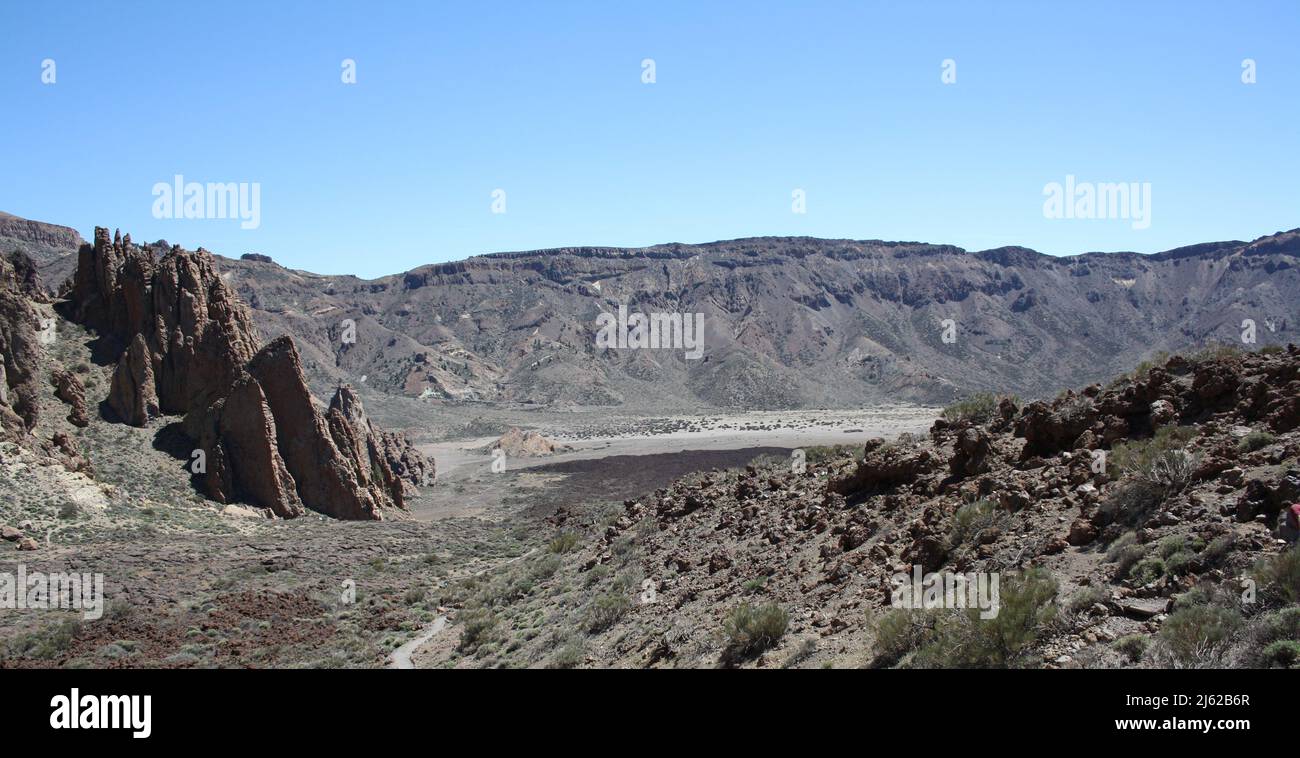 Vue sur la caldera las canadas dans le parc national de Teide sur Tenerife Banque D'Images