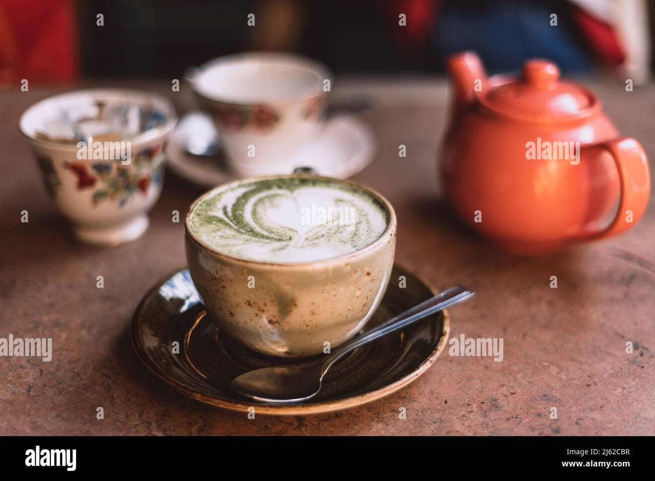 Matcha Latte vert Banque D'Images