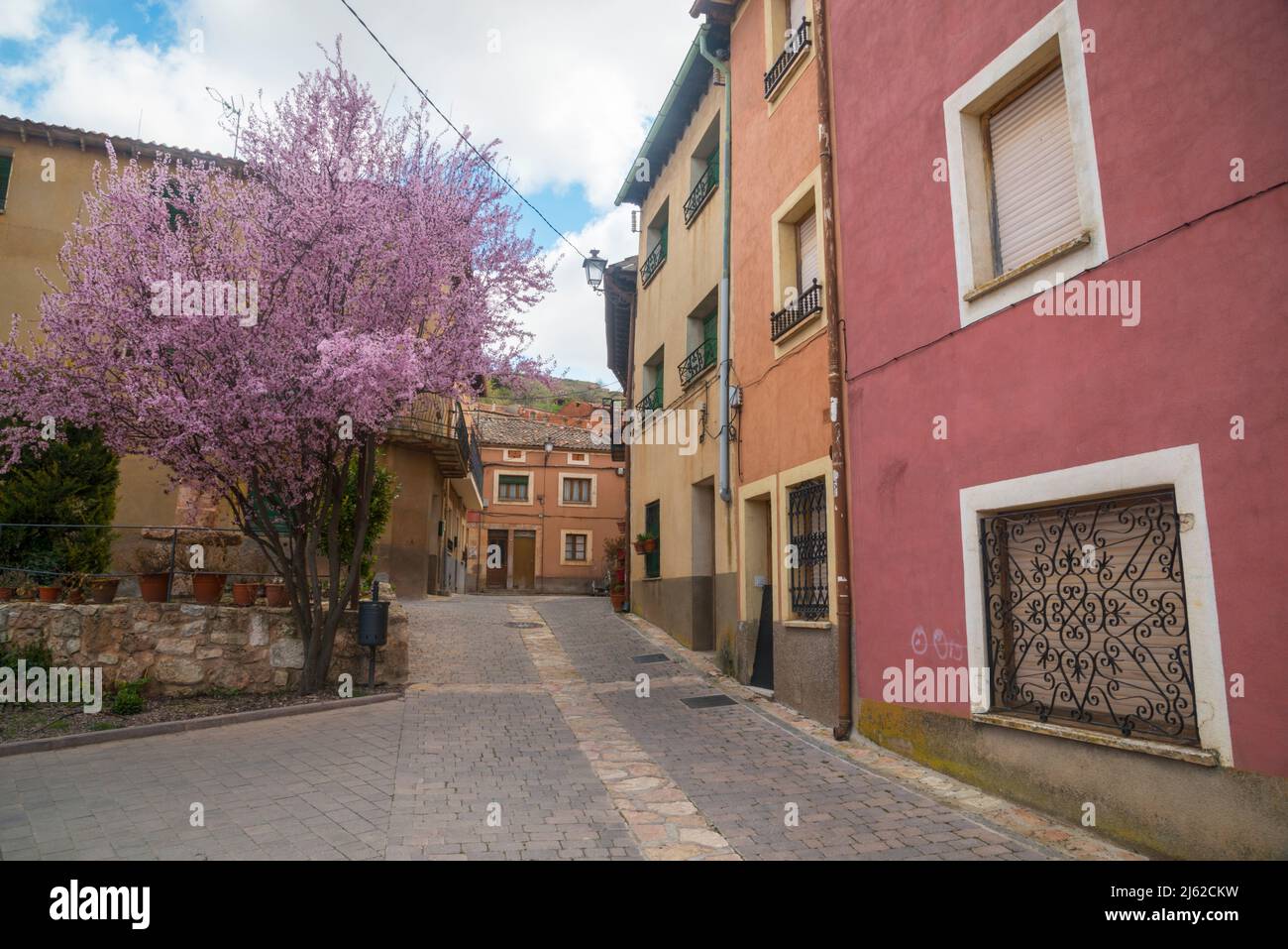 Street. Ayllon, province de segovia, Castilla Leon, Espagne. Banque D'Images