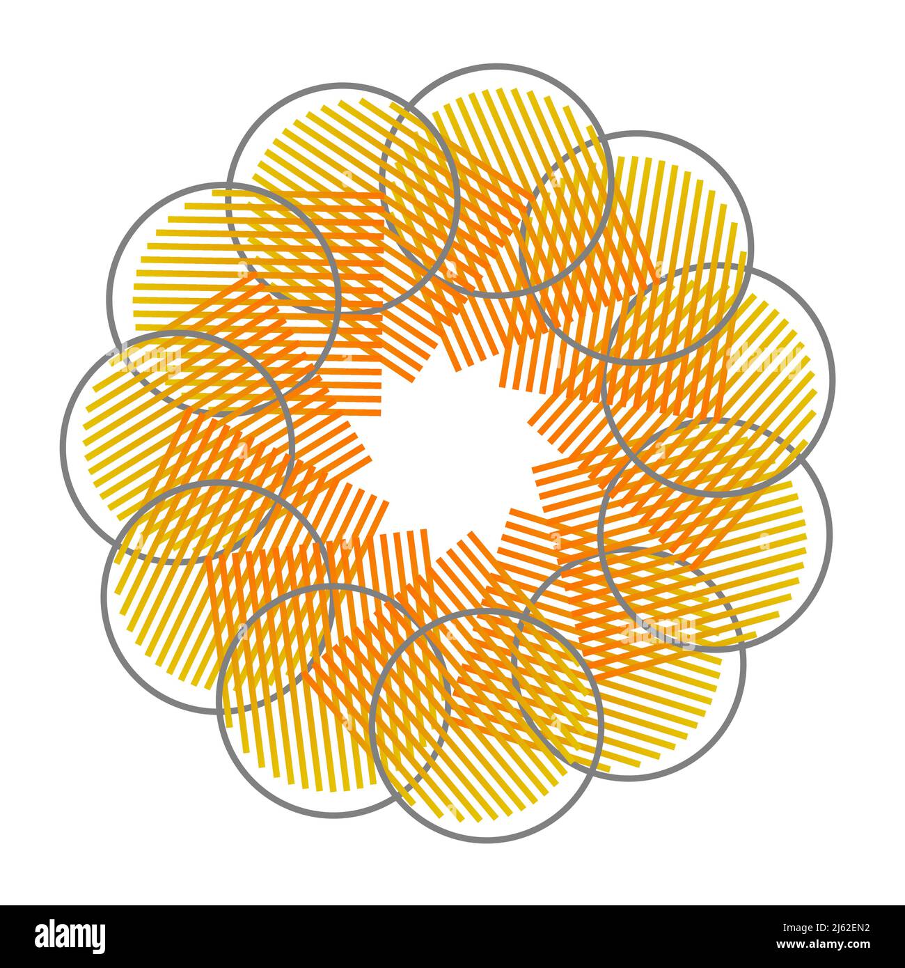 Arrière-plan moderne de cercle abstrait. Bandes orange en forme de cercle. Logo rond. Elément Vector Design. Illustration de Vecteur