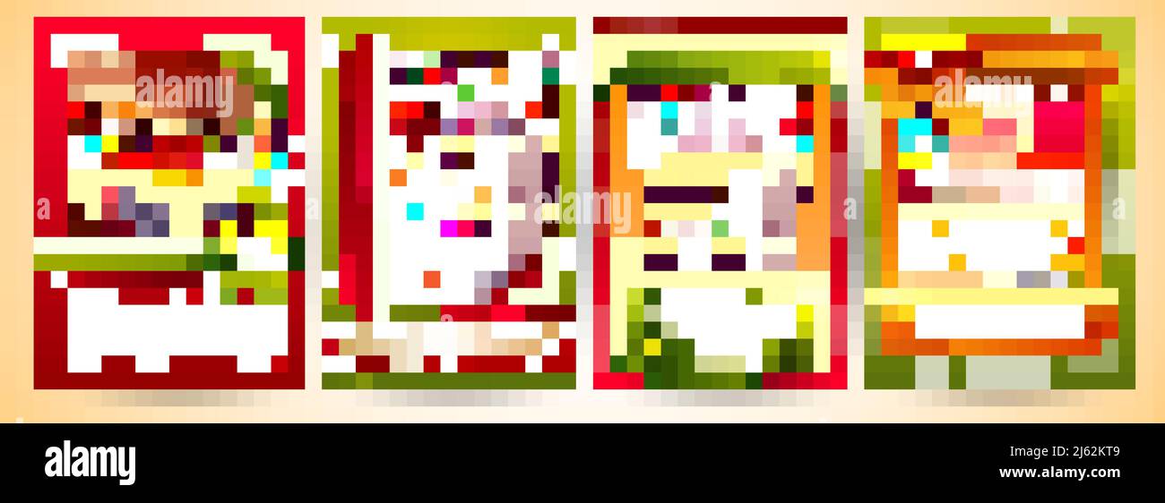 Cartes de vœux de Noël et soldes de Noël modèles d'affiche illustration vectorielle. Décorations du nouvel an dans les magasins de maison et de centre commercial, l'épicerie et la mode b Illustration de Vecteur