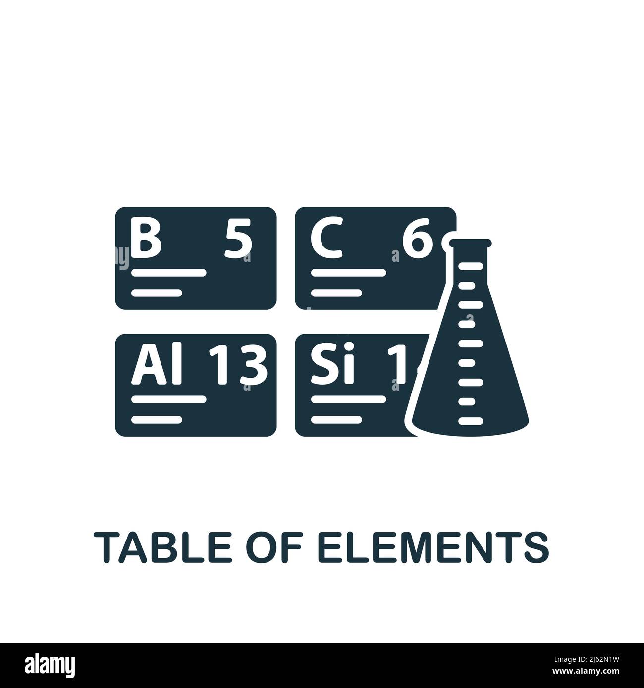 Icône Tableau des éléments. Icône monochrome simple Bioengineering pour les modèles, la conception Web et les infographies Illustration de Vecteur