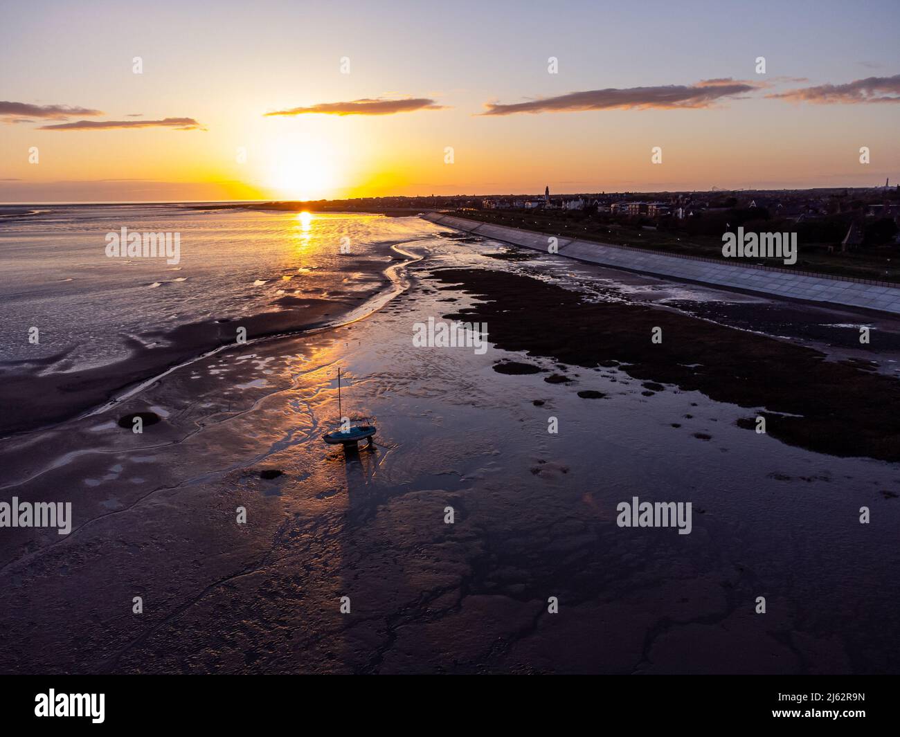 Coucher de soleil à Lytham Banque D'Images