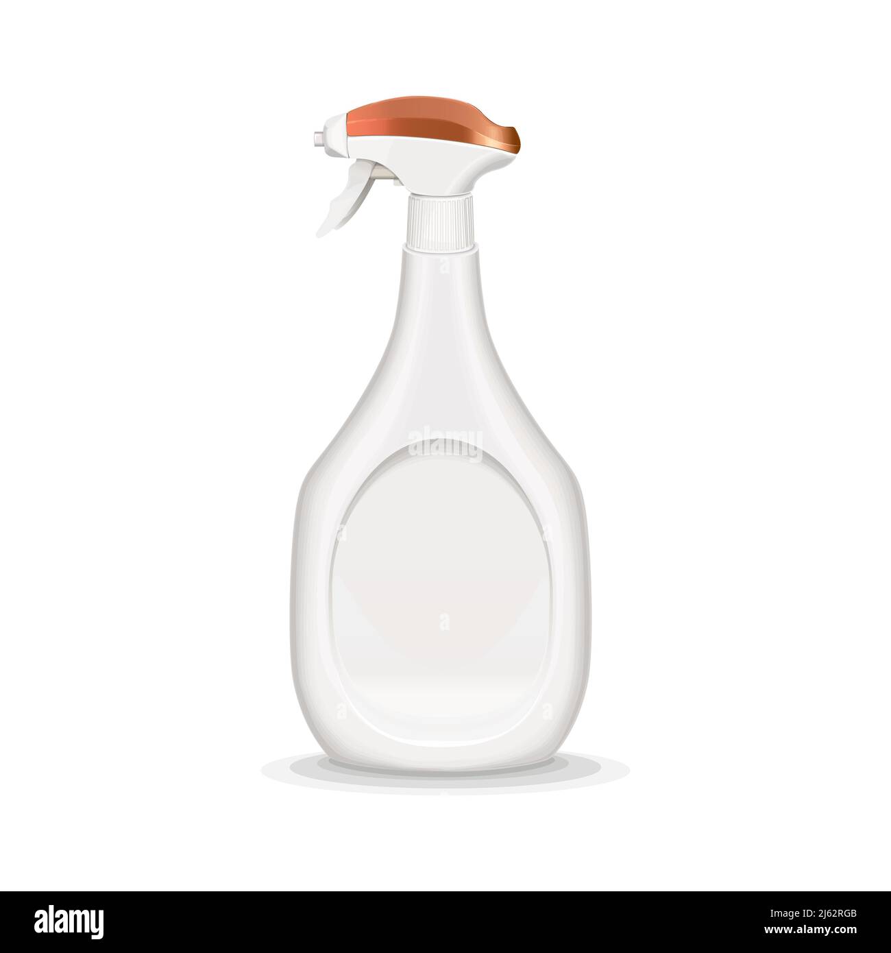 Flacon pulvérisateur illustration vectorielle d'un conteneur 3D en plastique blanc réaliste avec buse de pulvérisateur pour miroir en verre ou nettoyant pour salle de bain et toilettes. Isolé Illustration de Vecteur