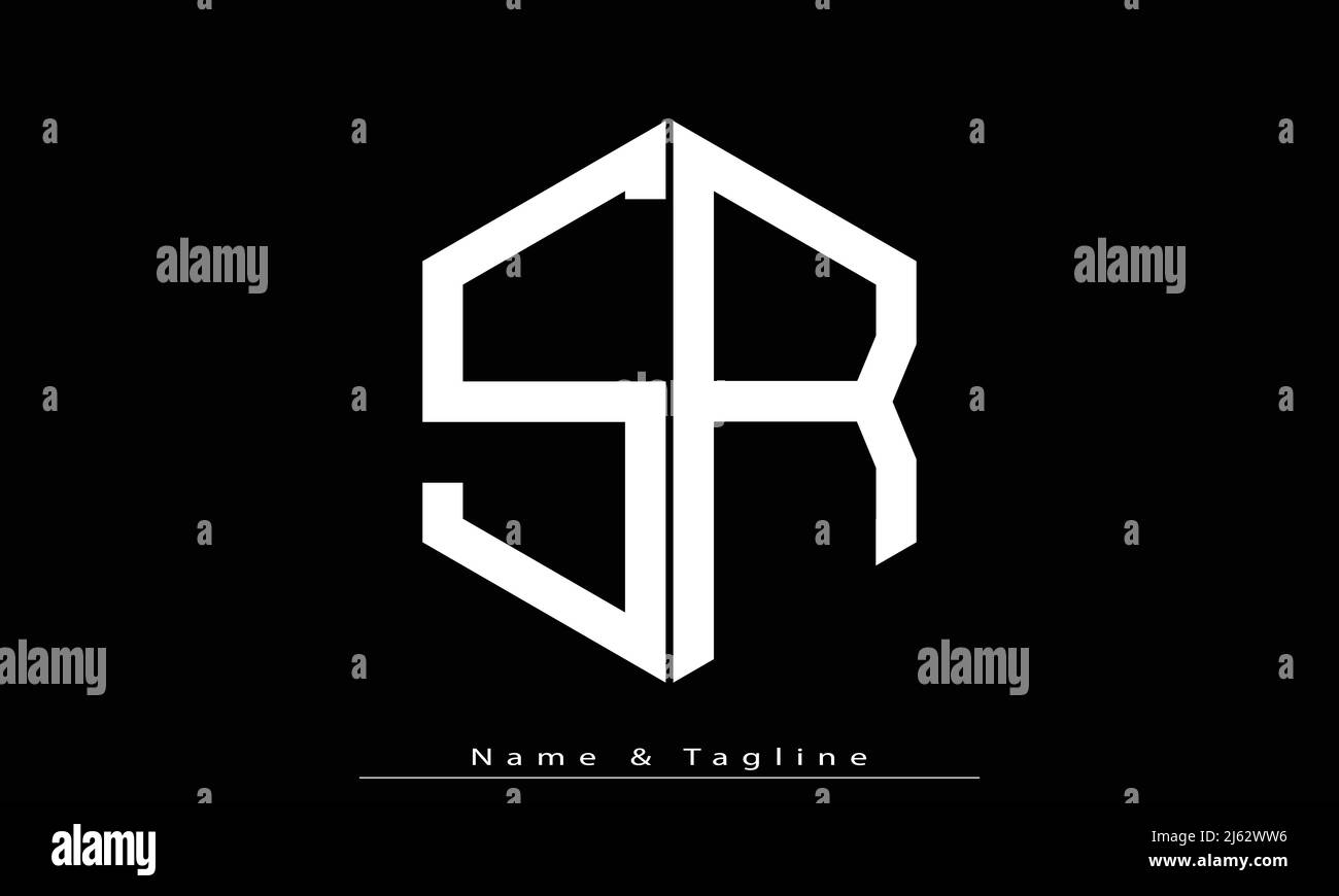 Lettres de l'alphabet initiales Monogram logo SR , RS Illustration de Vecteur