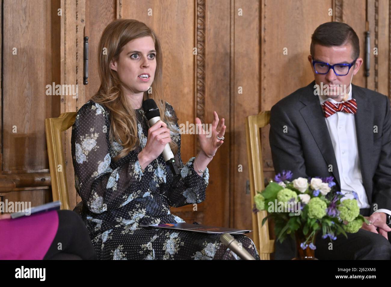 La princesse Beatrice s'exprime à l'Assemblée mondiale de la dyslexie, en Suède, au Palais royal de Stockholm, en Suède, le 27 avril 2022. Photo: Jonas Ekstromer / TT / code 10030 Banque D'Images