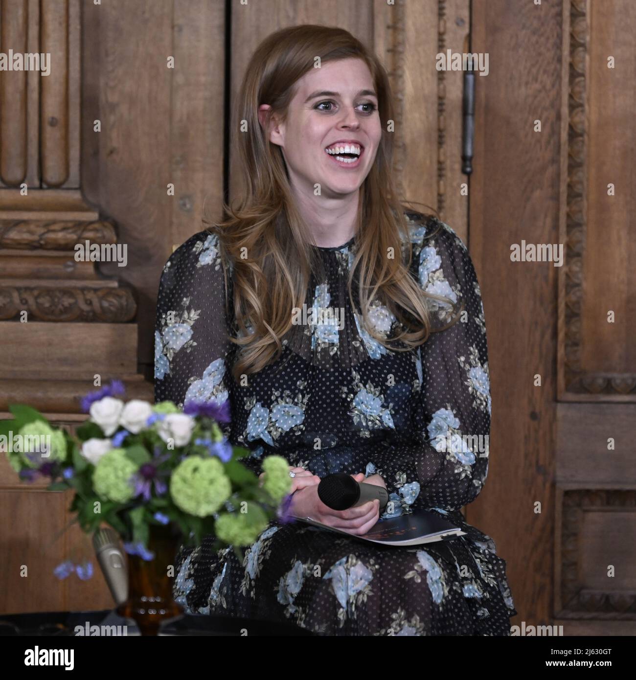 La princesse Beatrice s'exprime à l'Assemblée mondiale de la dyslexie, en Suède, au Palais royal de Stockholm, en Suède, le 27 avril 2022. Photo: Jonas Ekstromer / TT / code 10030 Banque D'Images