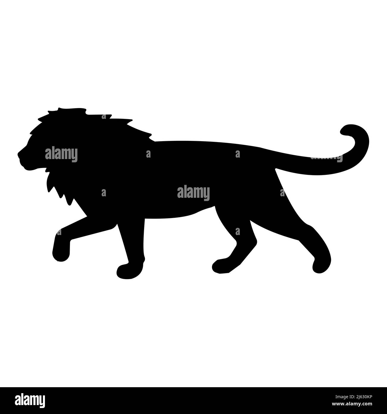 Silhouette de lion plate vectorielle isolée sur fond blanc Illustration de Vecteur