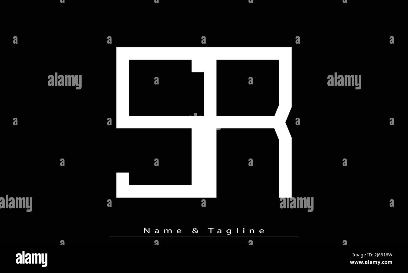 Lettres de l'alphabet initiales Monogram logo SR , RS Illustration de Vecteur