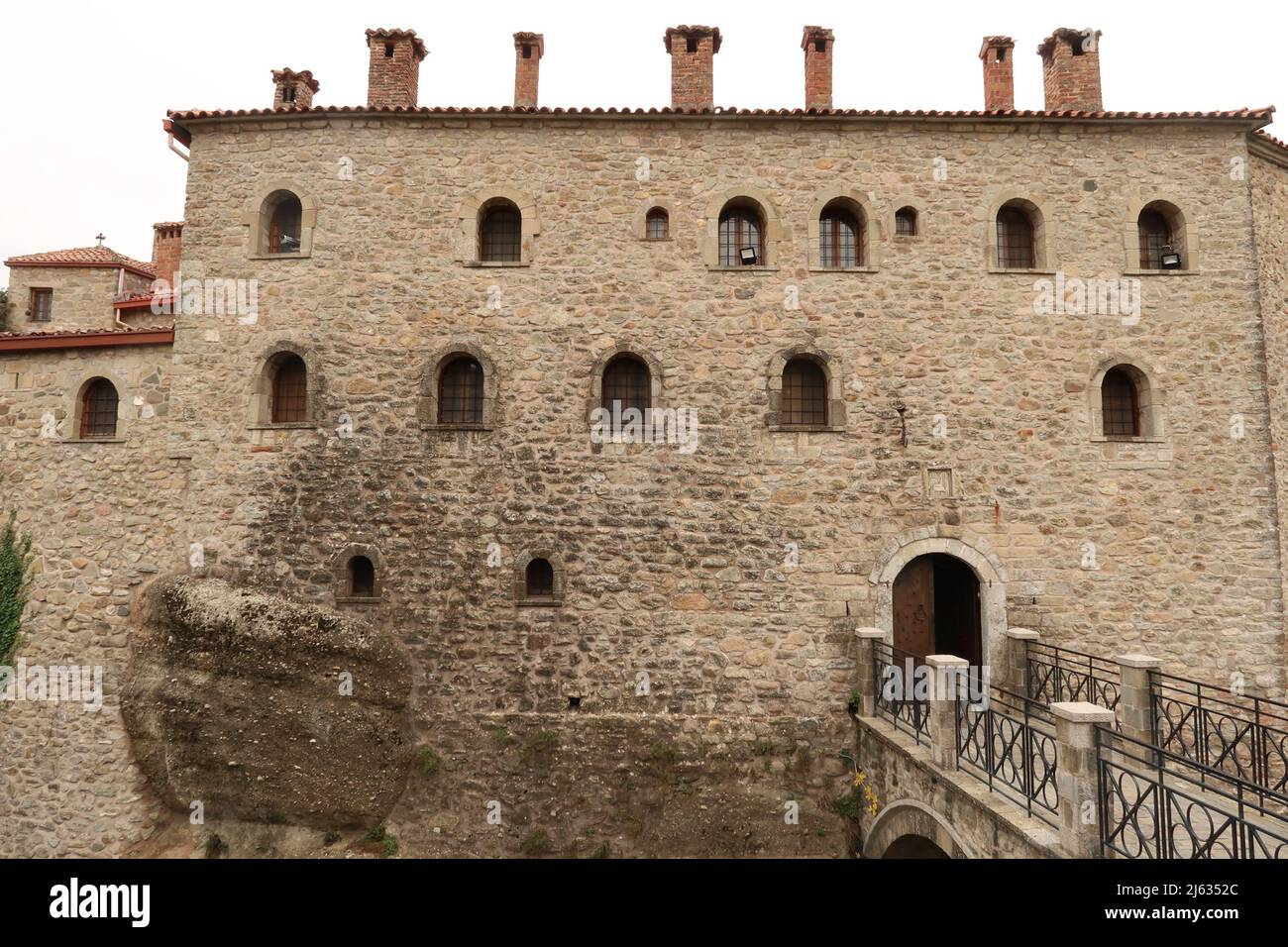 La zone d'entrée du monastère Saint-Étienne, Meteora, Grèce 2021 Banque D'Images