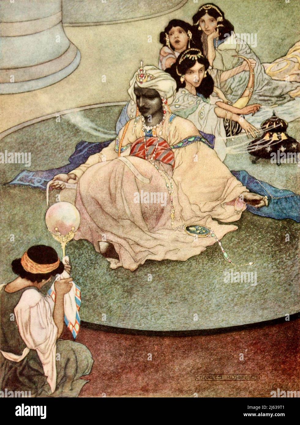 Charles Robinson - le roi de la montagne de la Lune - Illustration du prince heureux d'Oscar Wilde et d'autres Tales - 1913 Banque D'Images