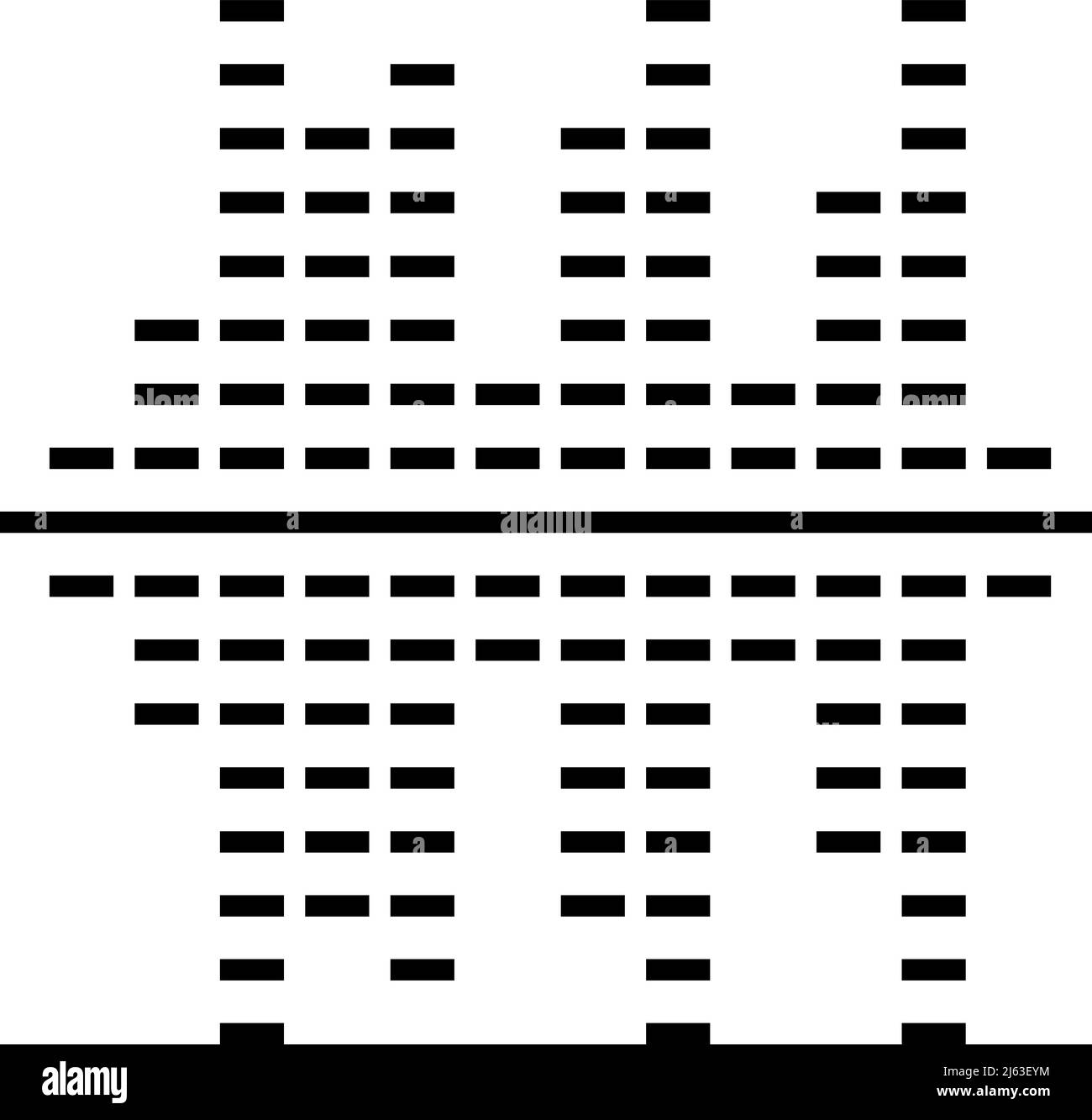 Icône de l'égaliseur numérique. Symbole de son noir. Onde audio Illustration de Vecteur