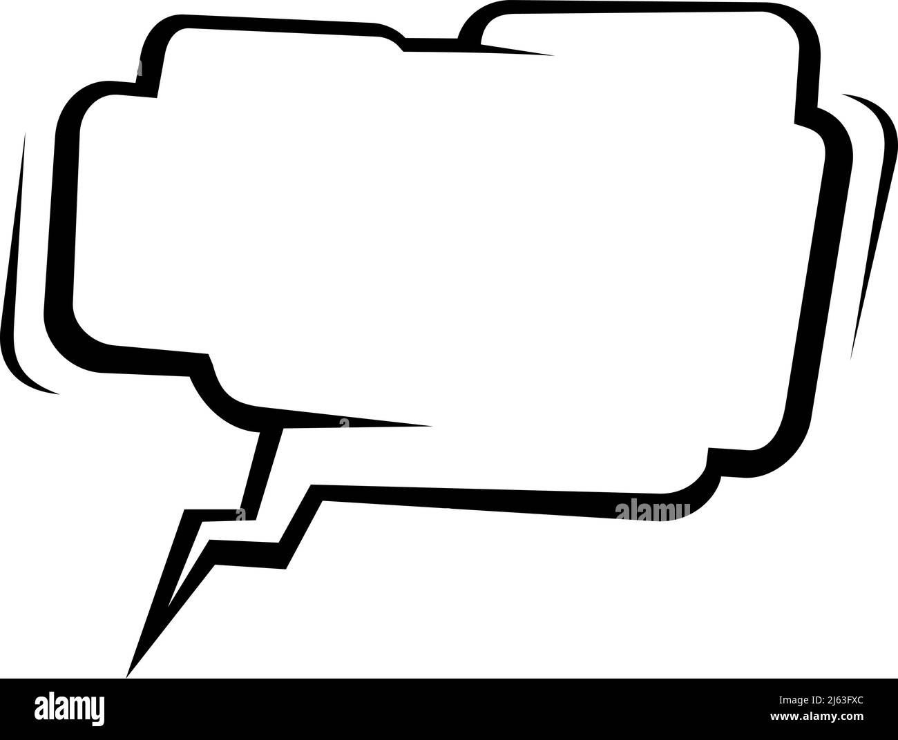 Modèle de bloc de texte. Bulle de bande dessinée de message vierge Illustration de Vecteur