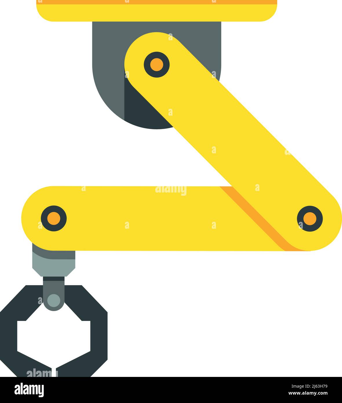 Icône du dispositif du bras de fabrication. Équipement mécanique d'usine Illustration de Vecteur