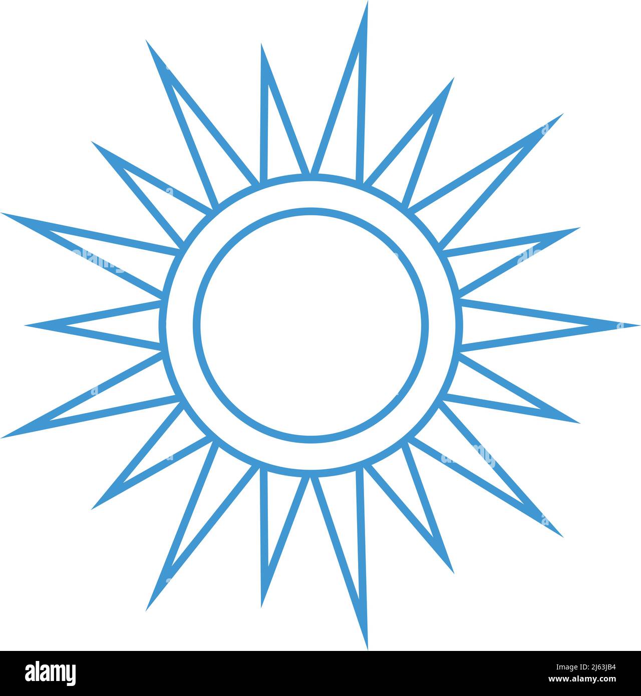 Symbole de soleil bleu. Icône stylisée en forme d'étoile Illustration de Vecteur