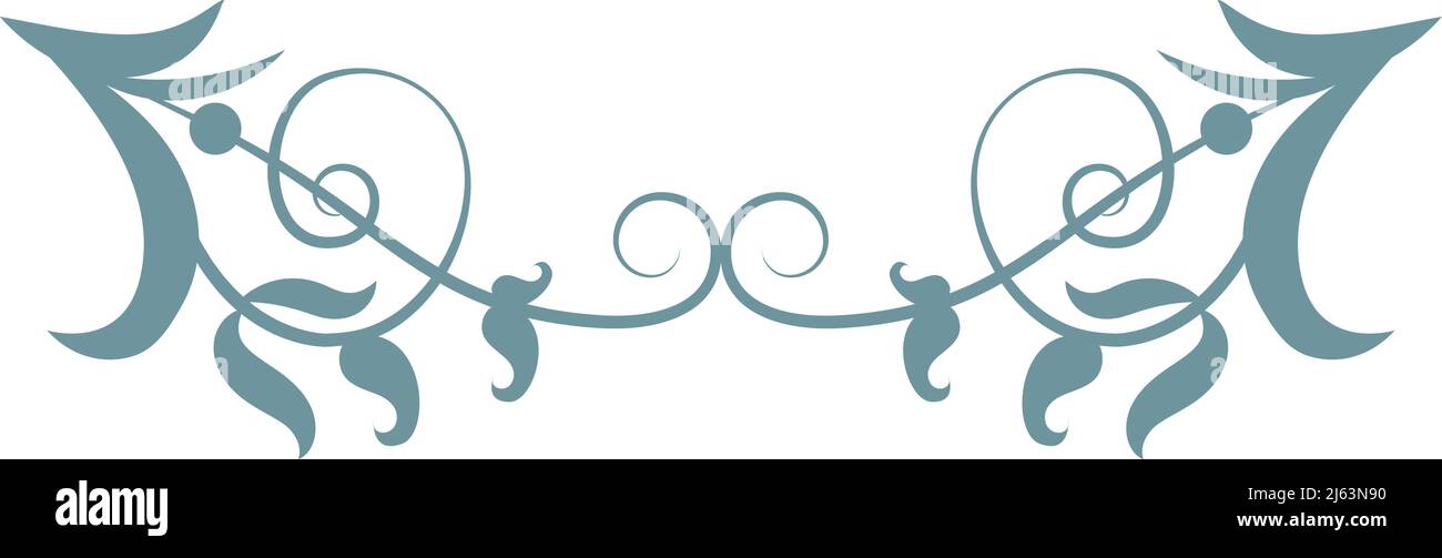 Séparateur floral vintage. Saut de page décoratif orné Illustration de Vecteur