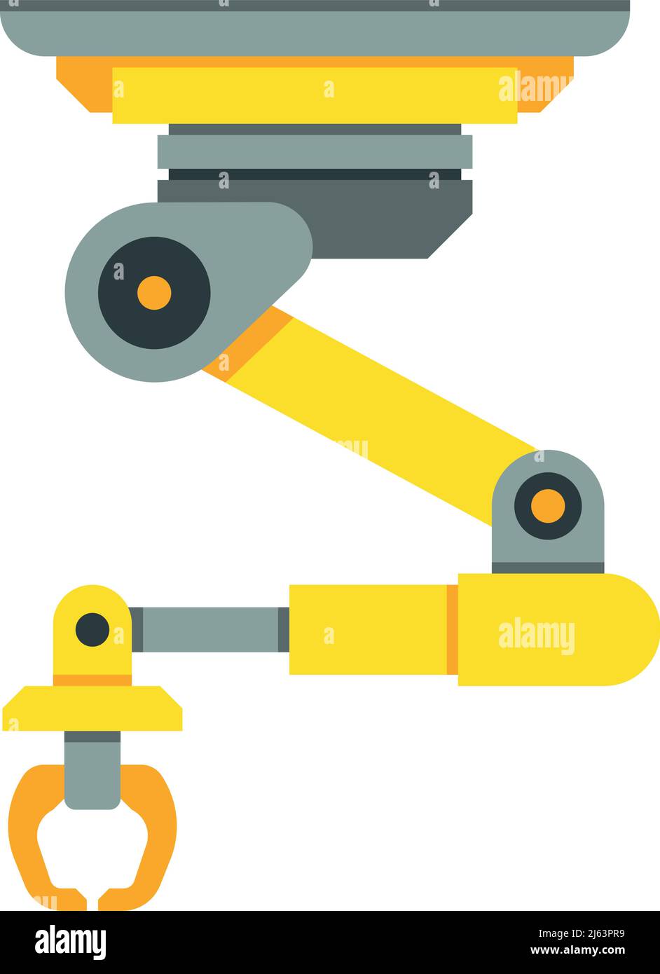 Bras mécanique. Technologie de robot industrielle. Machines automatiques Illustration de Vecteur