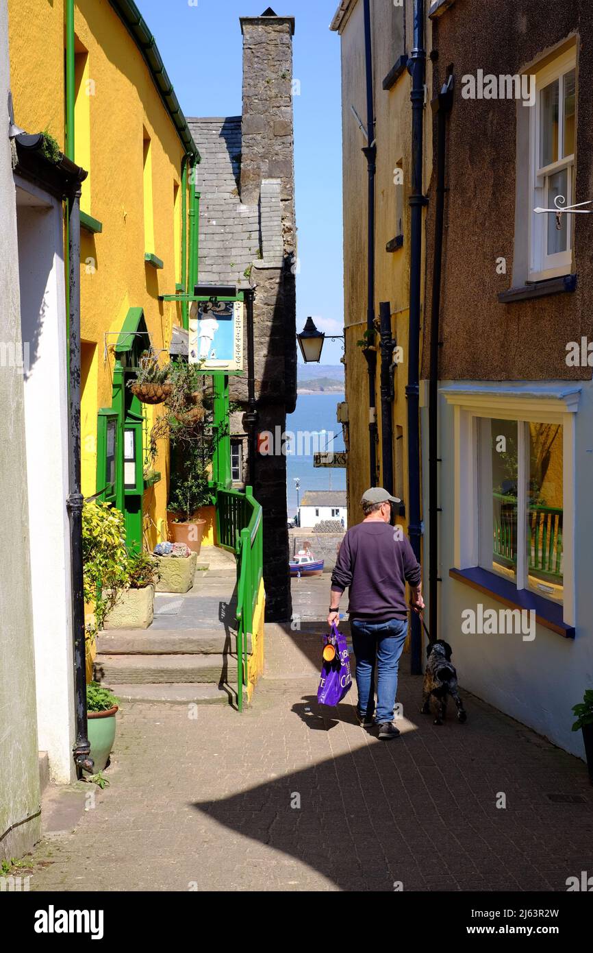 Quay Hill, Tenby, Pembrokeshire, pays de Galles, Royaume-Uni Banque D'Images