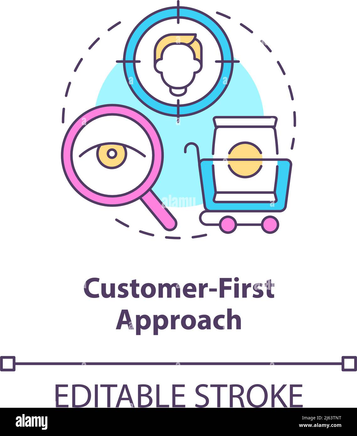 Icône du concept de la première approche du client Illustration de Vecteur