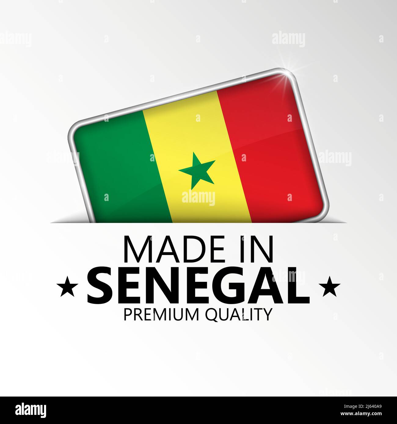 Fabriqué en Sénégal graphique et étiquette. Élément d'impact pour l'utilisation que vous voulez en faire. Illustration de Vecteur