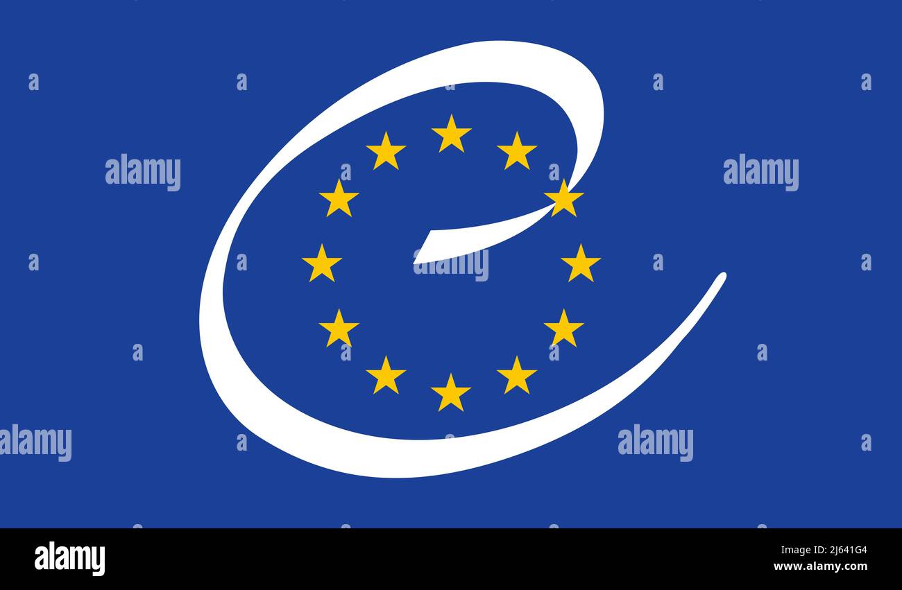 Icône de vecteur de drapeau du Conseil de l'Europe - proportions correctes. Illustration de Vecteur