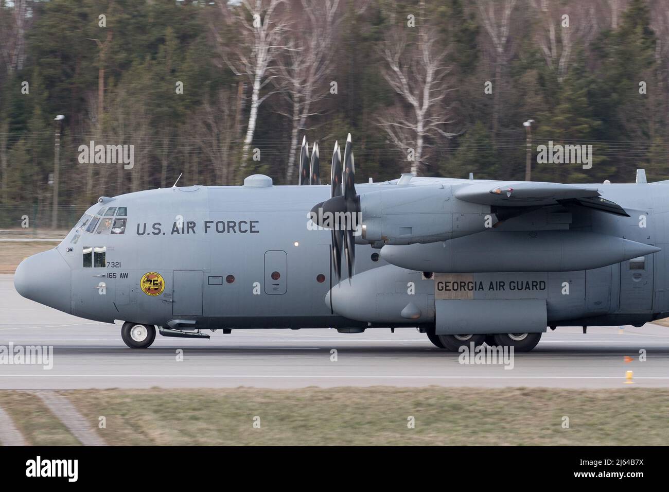 Avion de transport militaire de la Force aérienne des États-Unis Lockheed C-130 Hercules à Gdansk, Pologne © Wojciech Strozyk / Alamy stock photo Banque D'Images