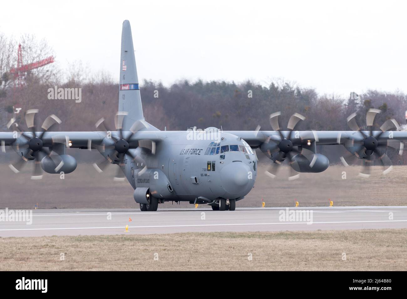 Avion de transport militaire de la Force aérienne des États-Unis Lockheed C-130 Hercules à Gdansk, Pologne © Wojciech Strozyk / Alamy stock photo Banque D'Images