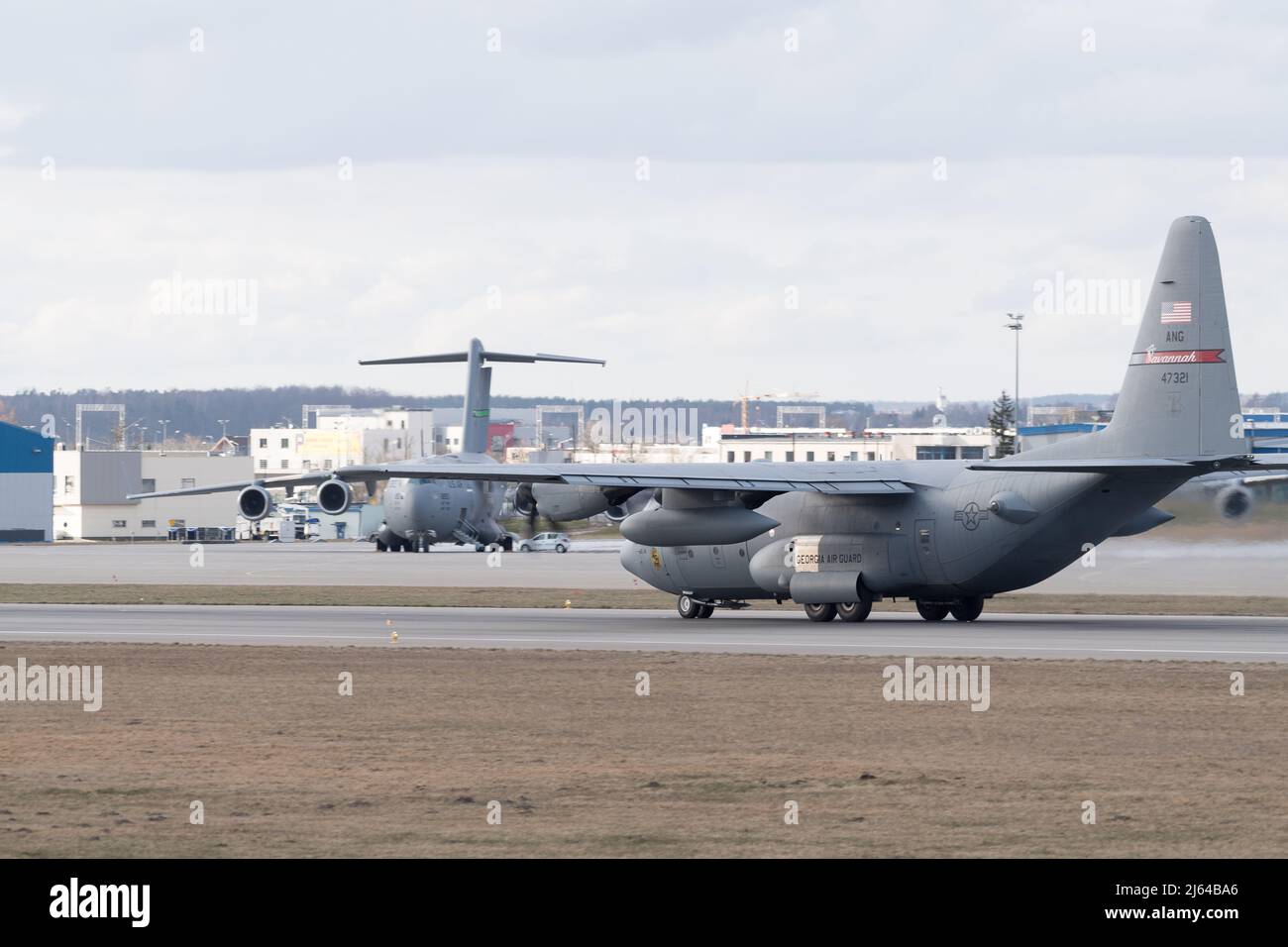 Avion de transport militaire de la Force aérienne des États-Unis Lockheed C-130 Hercules à Gdansk, Pologne © Wojciech Strozyk / Alamy stock photo Banque D'Images