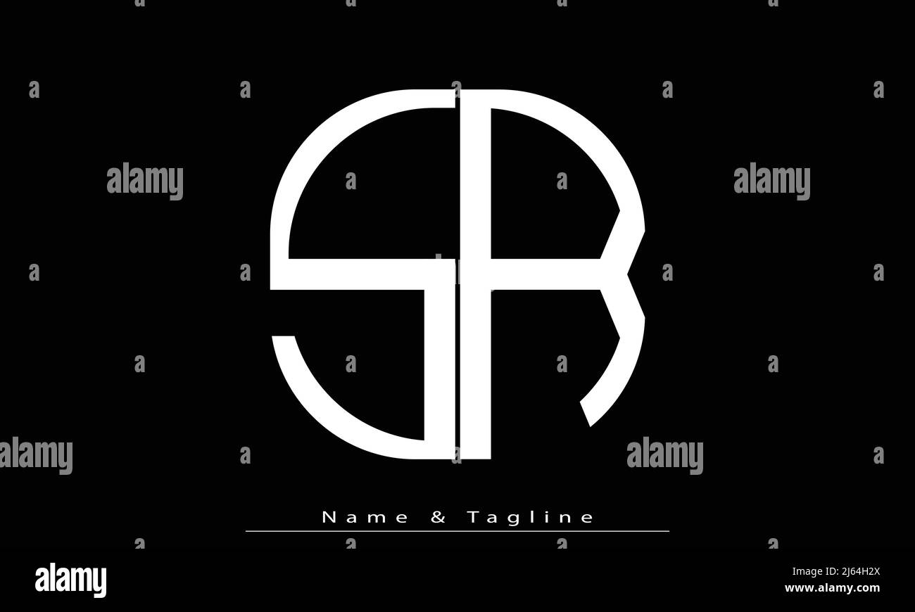 Lettres de l'alphabet initiales Monogram logo SR , RS Illustration de Vecteur