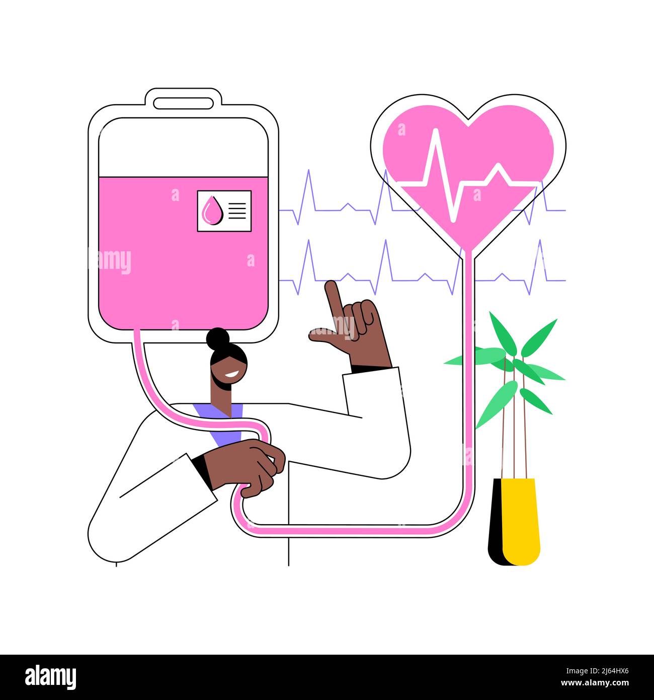 Don de sang résumé concept illustration du vecteur. Processus de don de plasma, banque de sang, donneur universel, centre de transfusion hémolytique, don pour argent, règles et préparation métaphore abstraite. Illustration de Vecteur