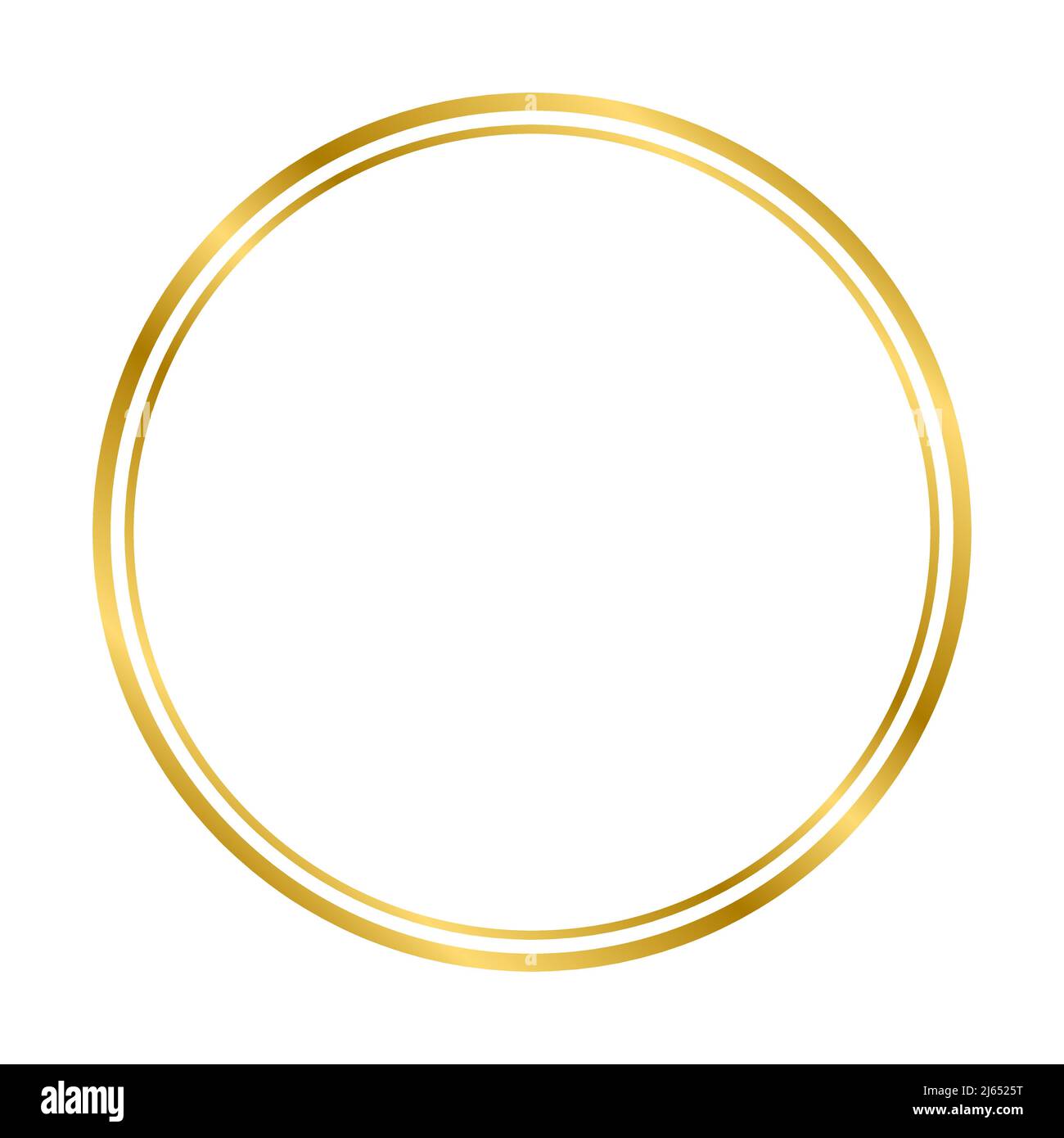 Brillant brillant or vintage châssis circulaire avec ombres isolé sur fond blanc. Réaliste d'or frontière carrée. Vector illustration Illustration de Vecteur