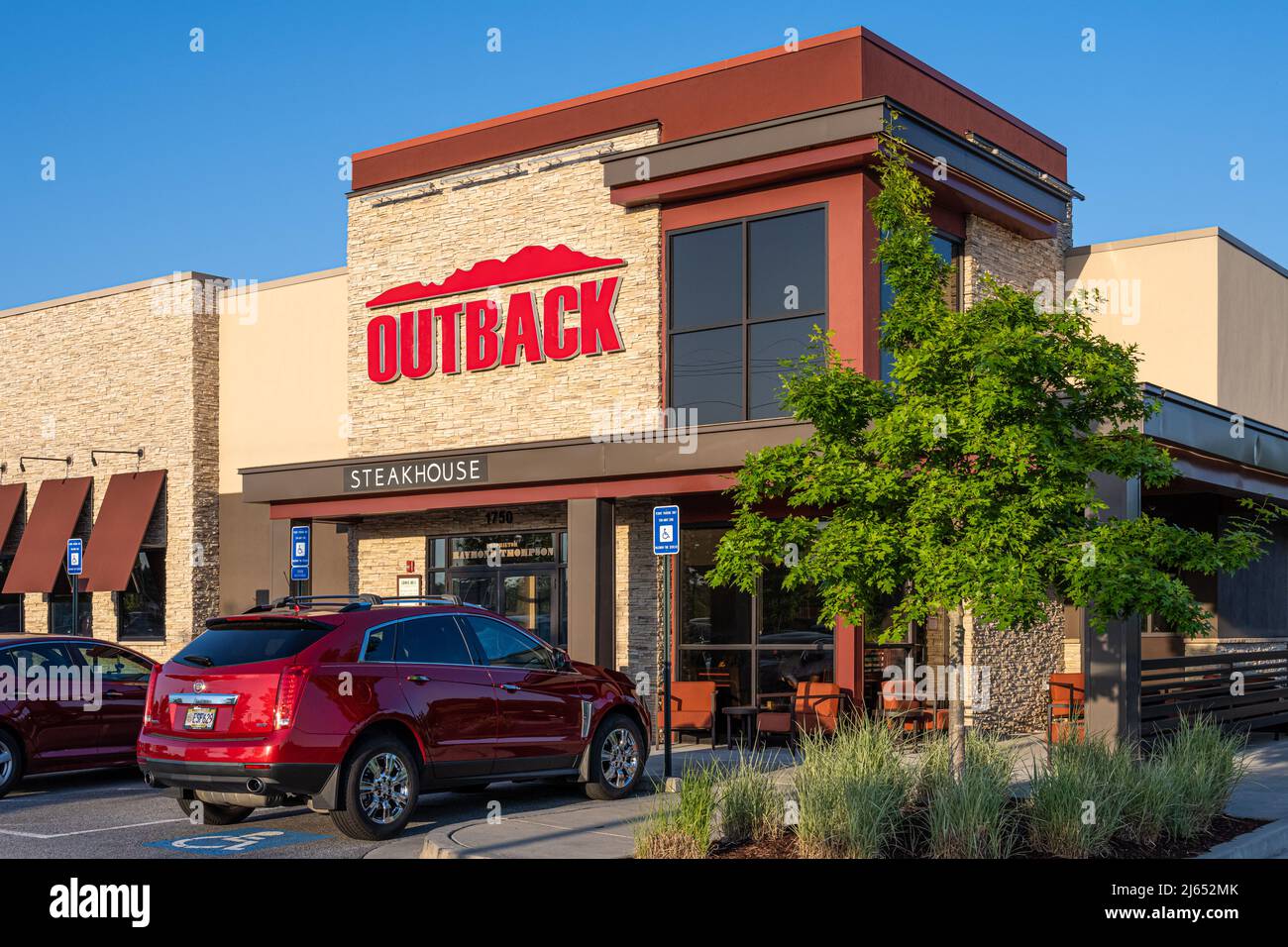 Outback Steakhouse, un restaurant à thème australien, à Snellville, en Géorgie, juste à l'est d'Atlanta. (ÉTATS-UNIS) Banque D'Images