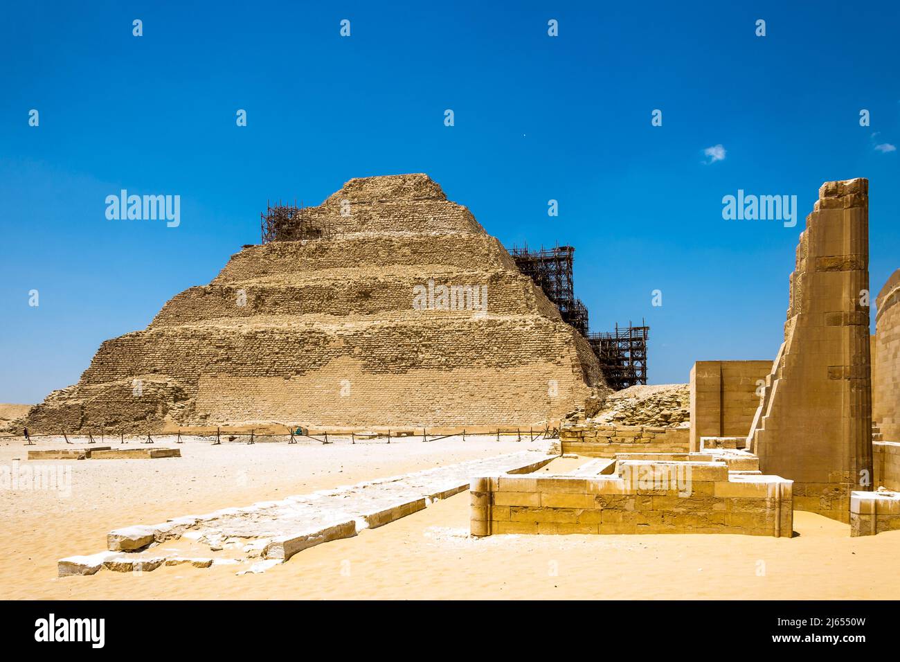 Complexe archéologique de Sakkara (ou Saccara), ancien lieu de sépulture de l'ancienne capitale égyptienne, Memphis Banque D'Images