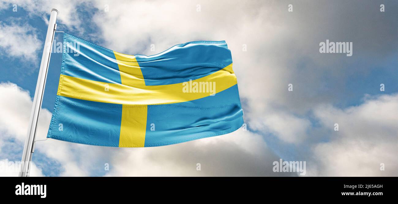 Le drapeau national de la Suède Banque D'Images