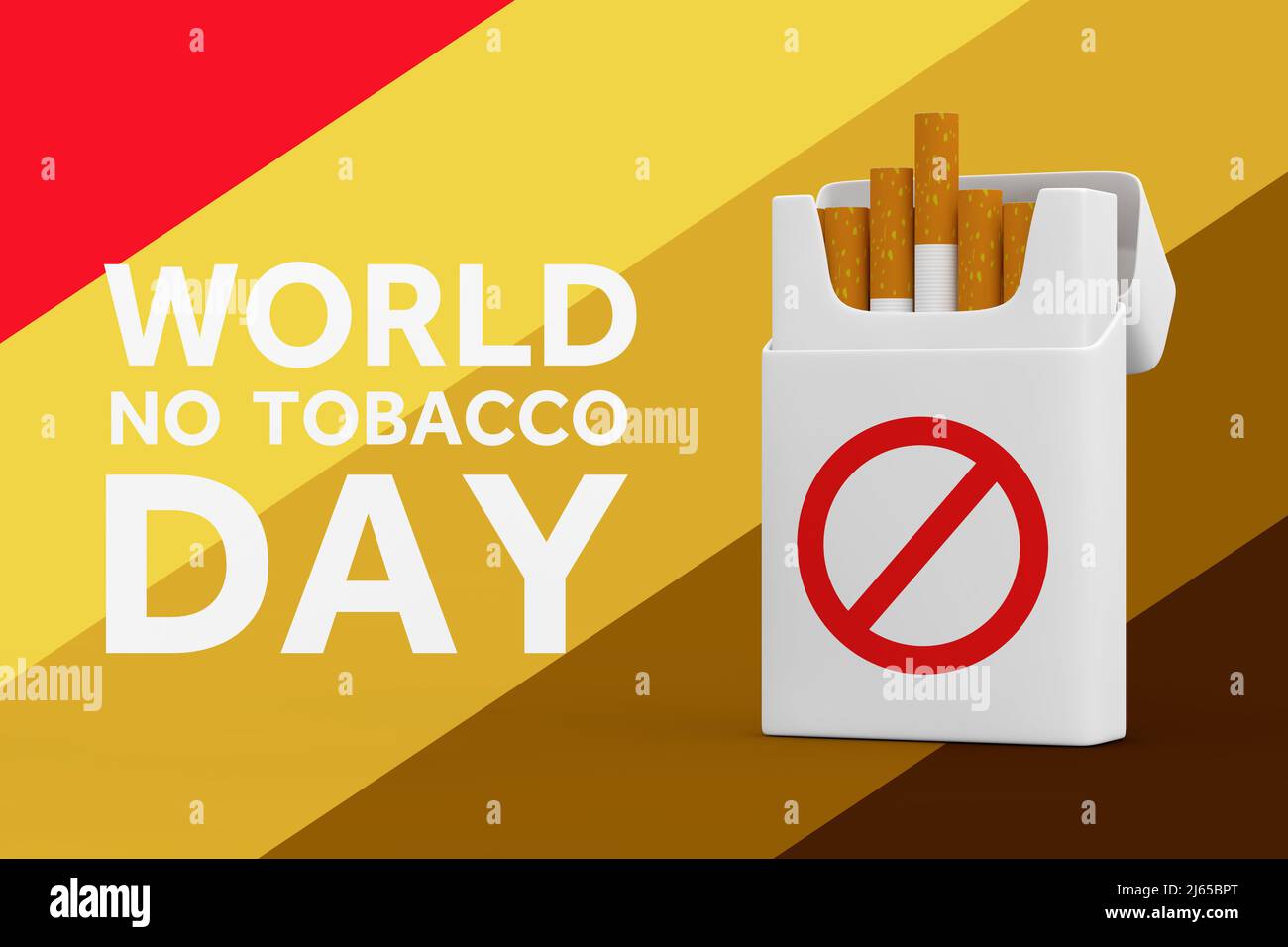 Concept de la Journée mondiale sans tabac. Paquet de cigarettes ...