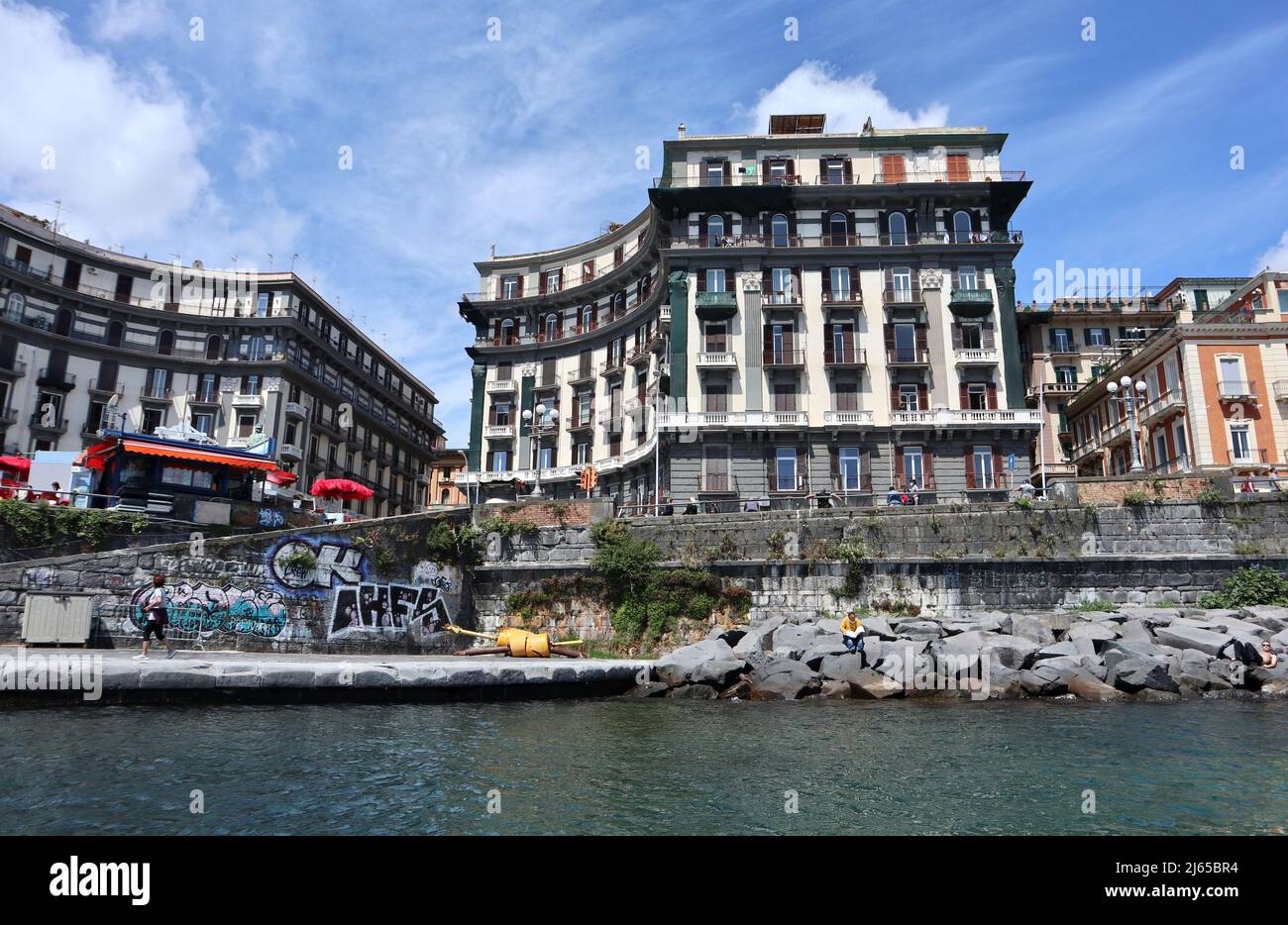 Naples - Scorcio di Rotonda Nazario Sauro dalla barca Banque D'Images