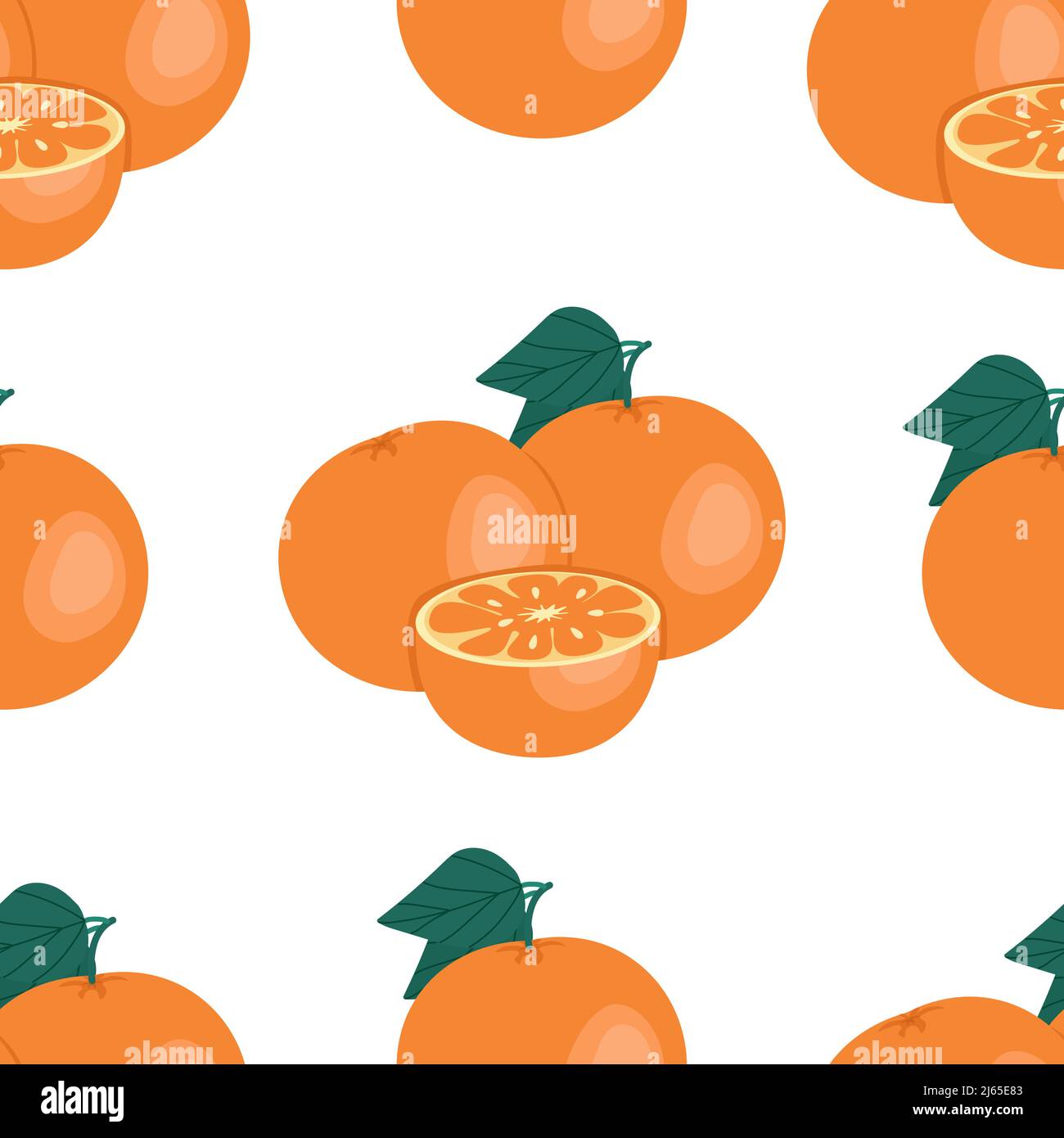 Motif orange entier et semi-transparent. Illustration vectorielle de style plat. Imprimé fruits. Illustration de Vecteur