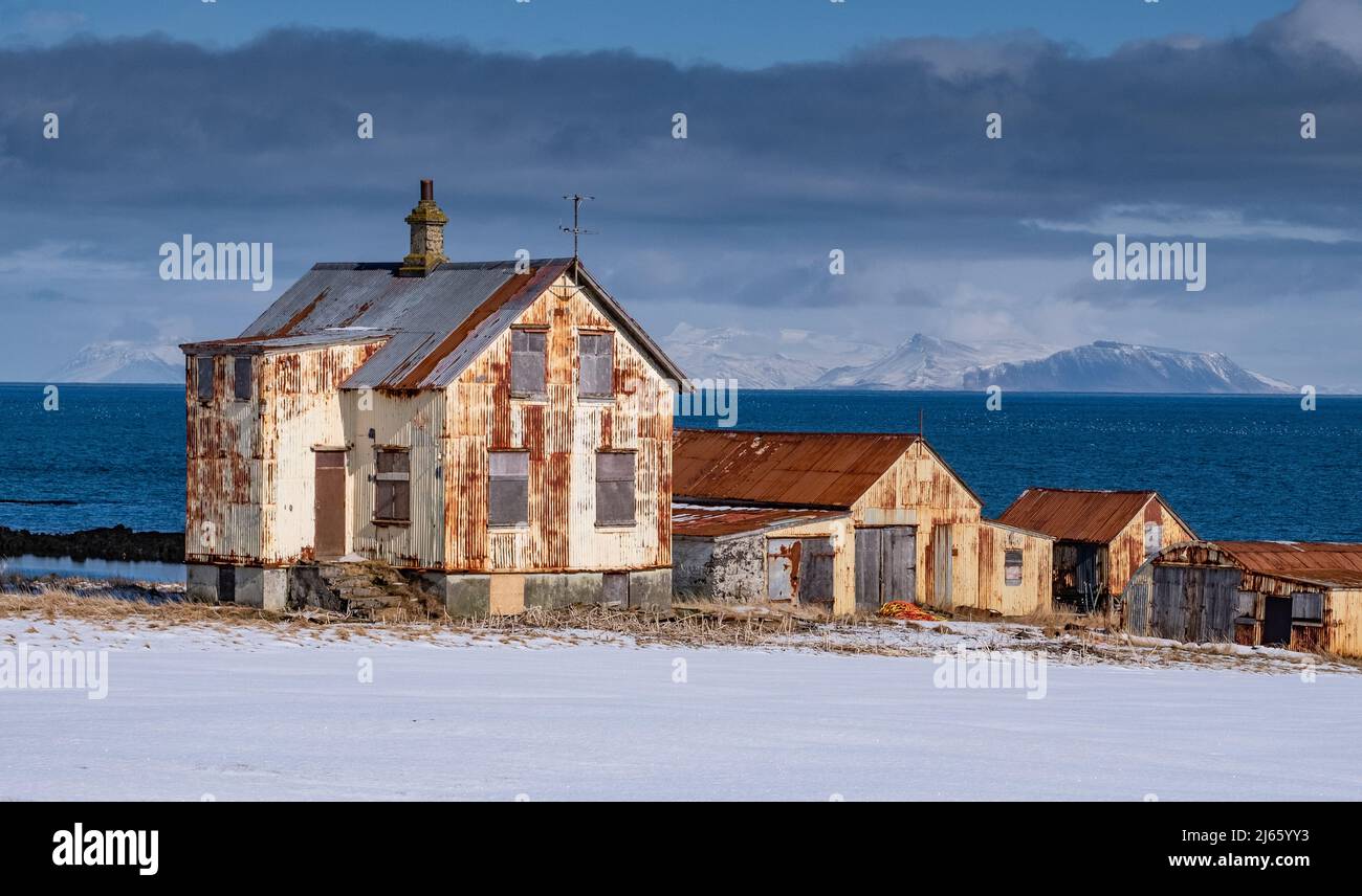 Rostiges Gehöft, place perdue, BEI Keflavík, Reykjanesbær, Île Banque D'Images