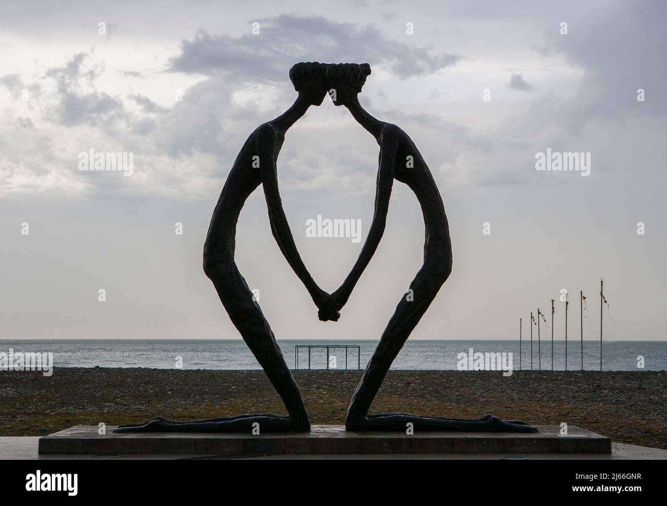 Skulptur Premier amour von Irakli Tsuladze an der Promenade, Schwarzes Meer, Batumi, région Adscharien, Georgi Banque D'Images