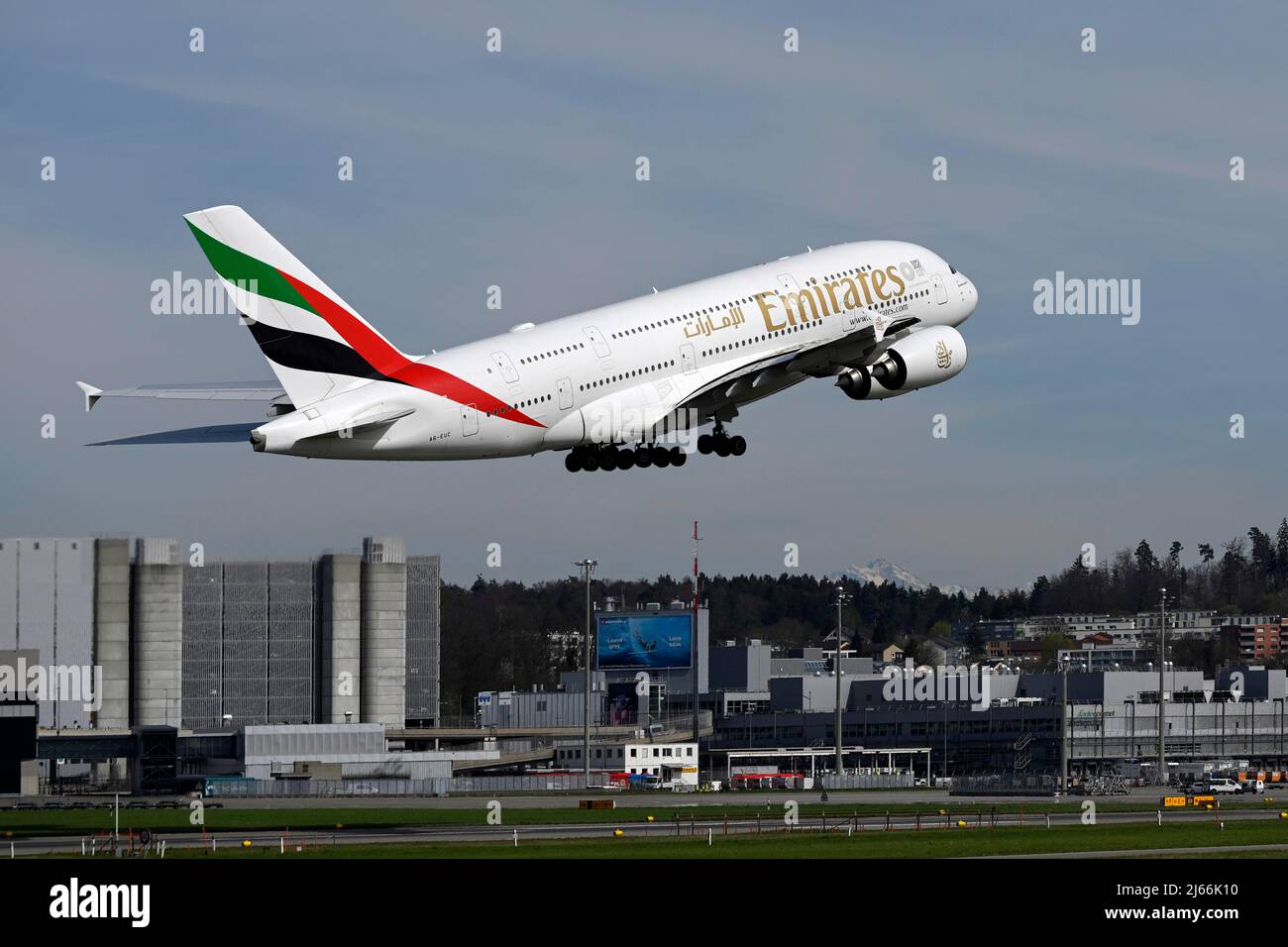 Flugzeug Emirates, Airbus A380-800, A6-EUC, Zuerich Kloten, Suisse Banque D'Images