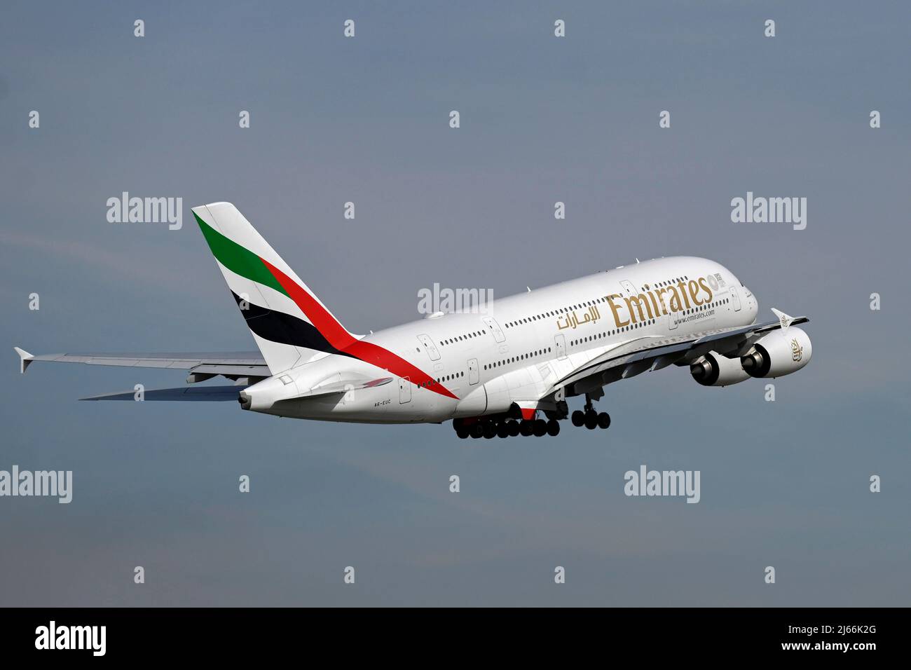 Flugzeug Emirates, Airbus A380-800, A6-EUC, Zuerich Kloten, Suisse Banque D'Images