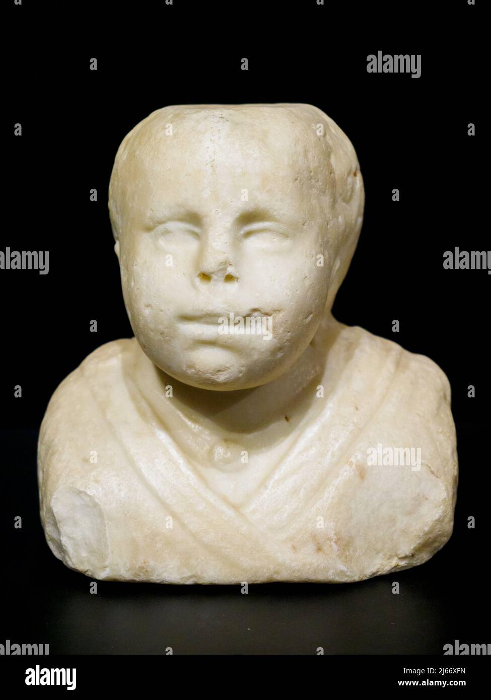 Portrait d'enfant romain. Fin du 1st siècle av. J.-C. Marble Cordova Musée archéologique et ethnologique de Córdoba Banque D'Images