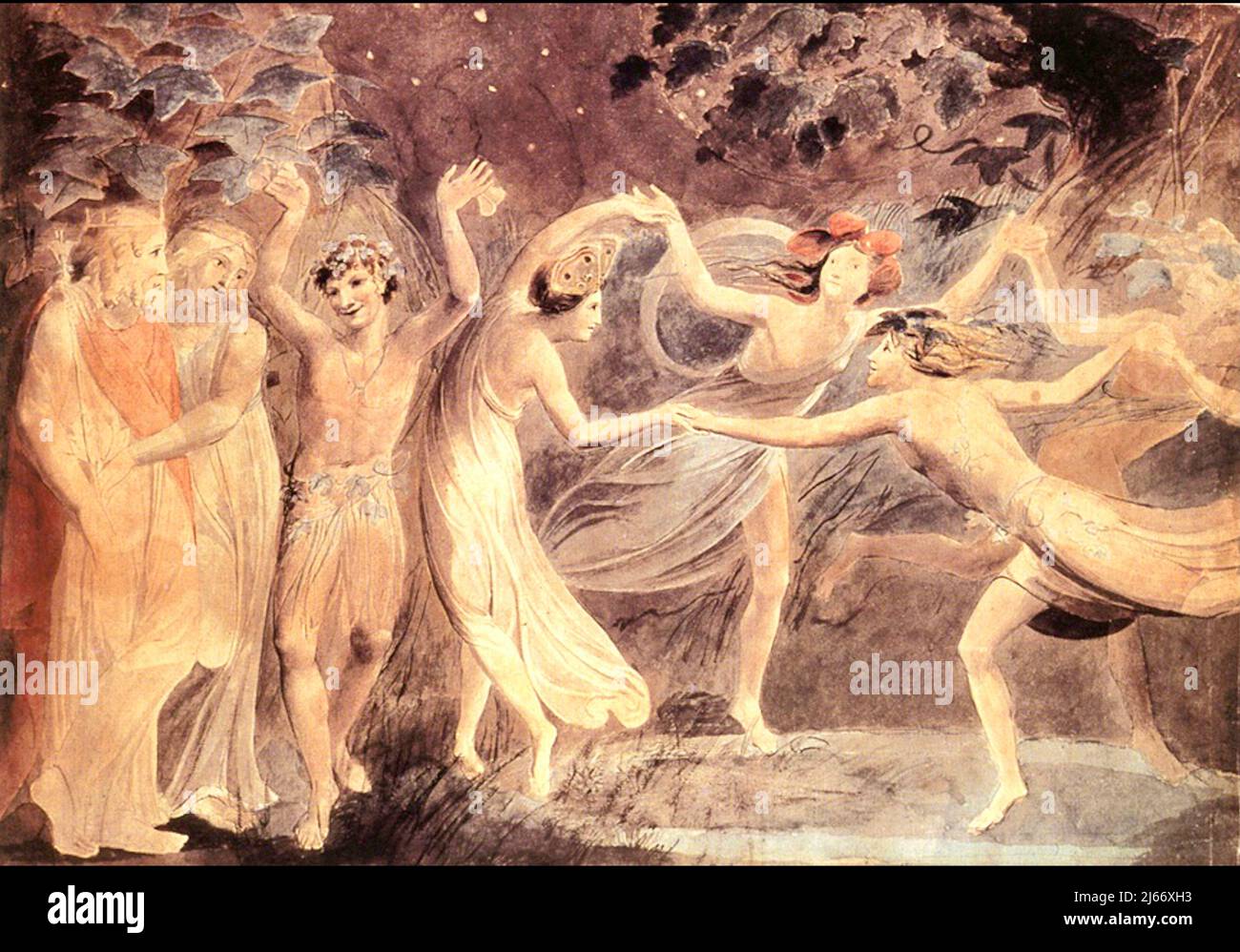 William Blake - Oberon et Titania Dancing Banque D'Images