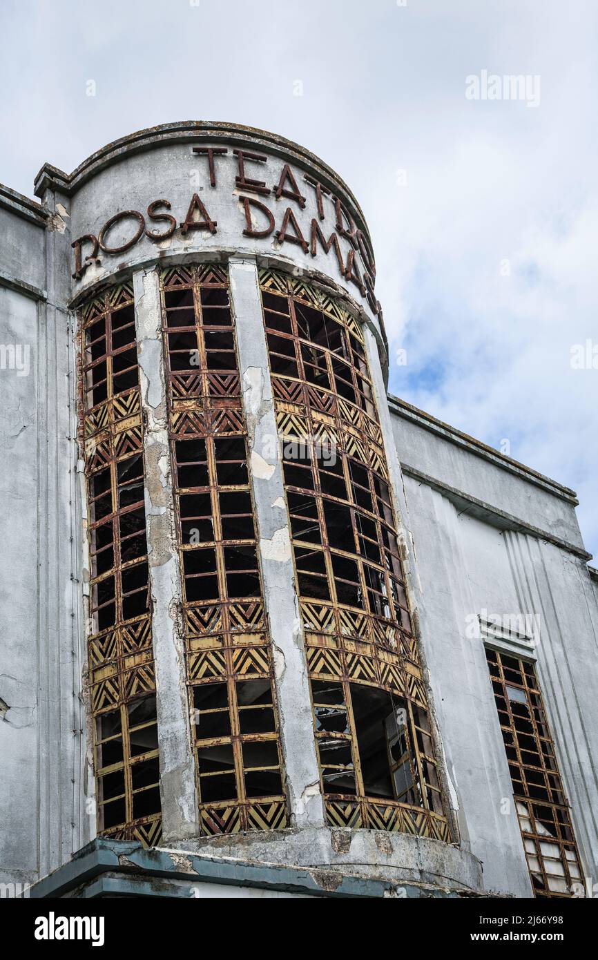 Ruine du Teatro Rosa Damasceno à Santarem Portugal Banque D'Images