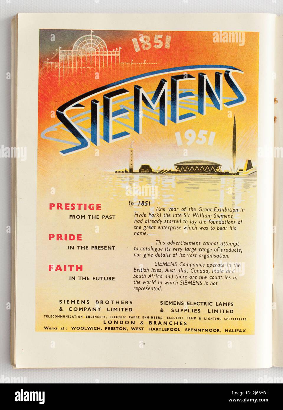 1950s publicité pour Siemens Electric Products Banque D'Images