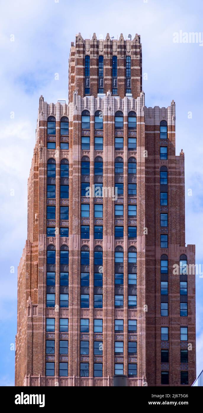 Extérieur du bâtiment Guardian gratte-ciel 500 Griswold Street, Detroit, Michigan, États-Unis Banque D'Images