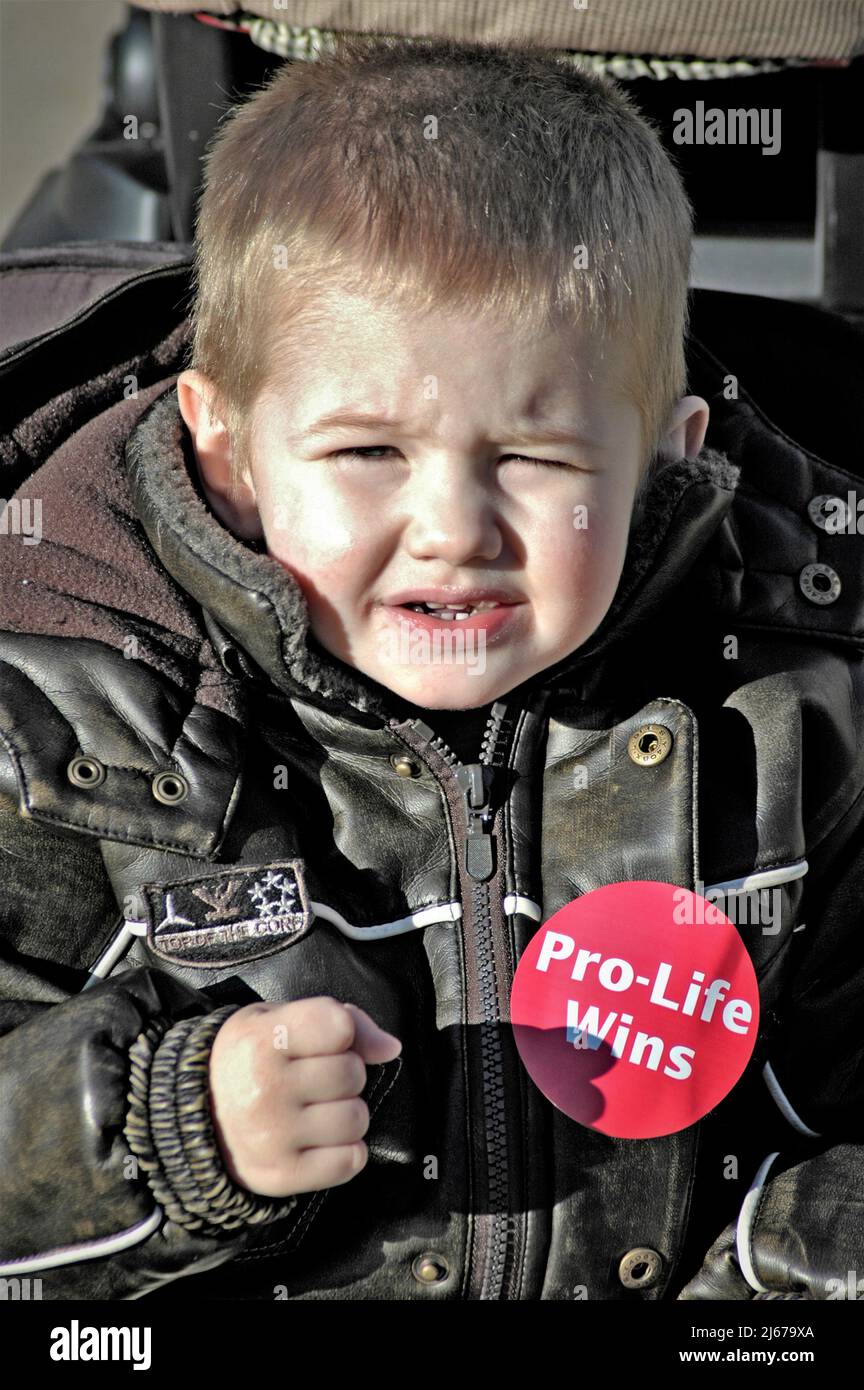 Enfant Toodler anti avortement pro à la démonstration à Atlanta GA Georgia USA Banque D'Images