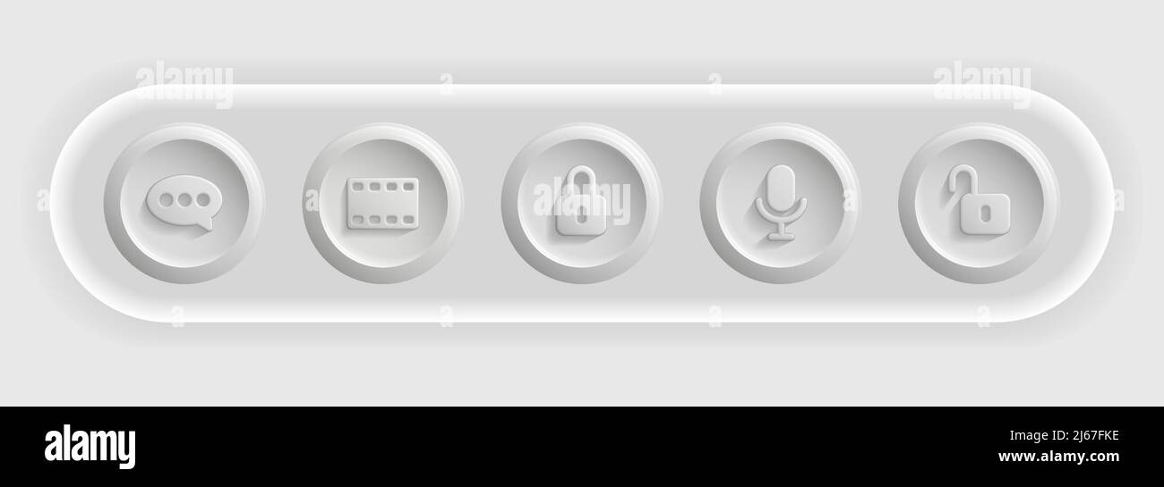 Icône applications lumineuses définie. Boutons de l'interface utilisateur. Illustration vectorielle Illustration de Vecteur