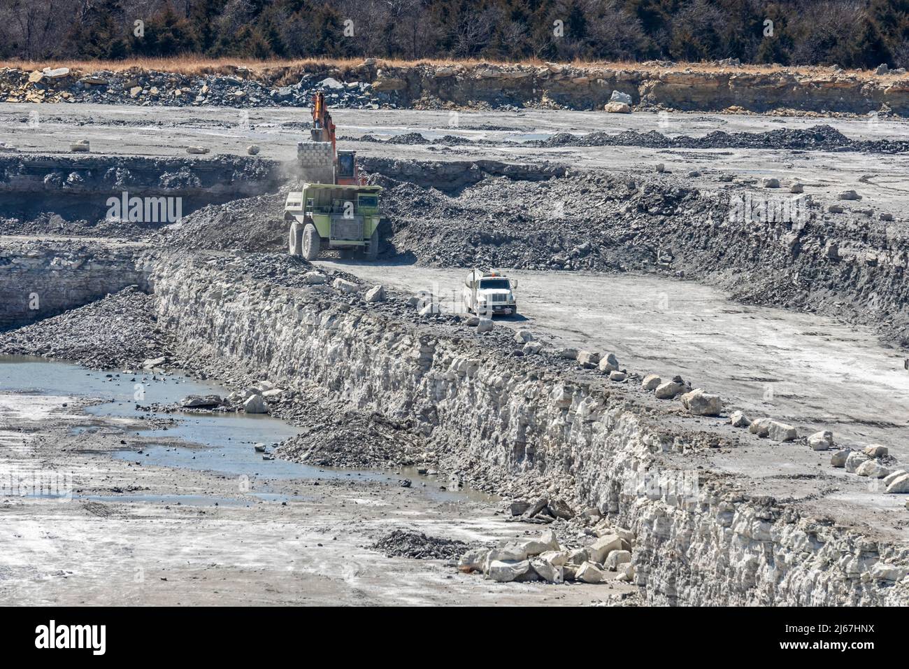 Cedar Vale, Kansas - la carrière de granulats Whitaker. Les agrégats sont largement utilisés dans la construction de routes et dans d'autres constructions. Banque D'Images