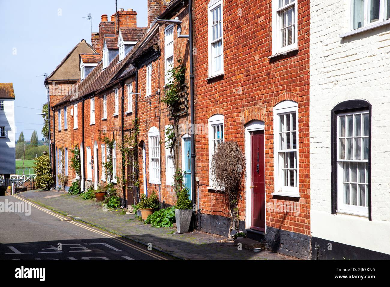Le marché médiéval de Tewkesbury Gloucestershire, Angleterre. Avec vue sur Mill Street Banque D'Images